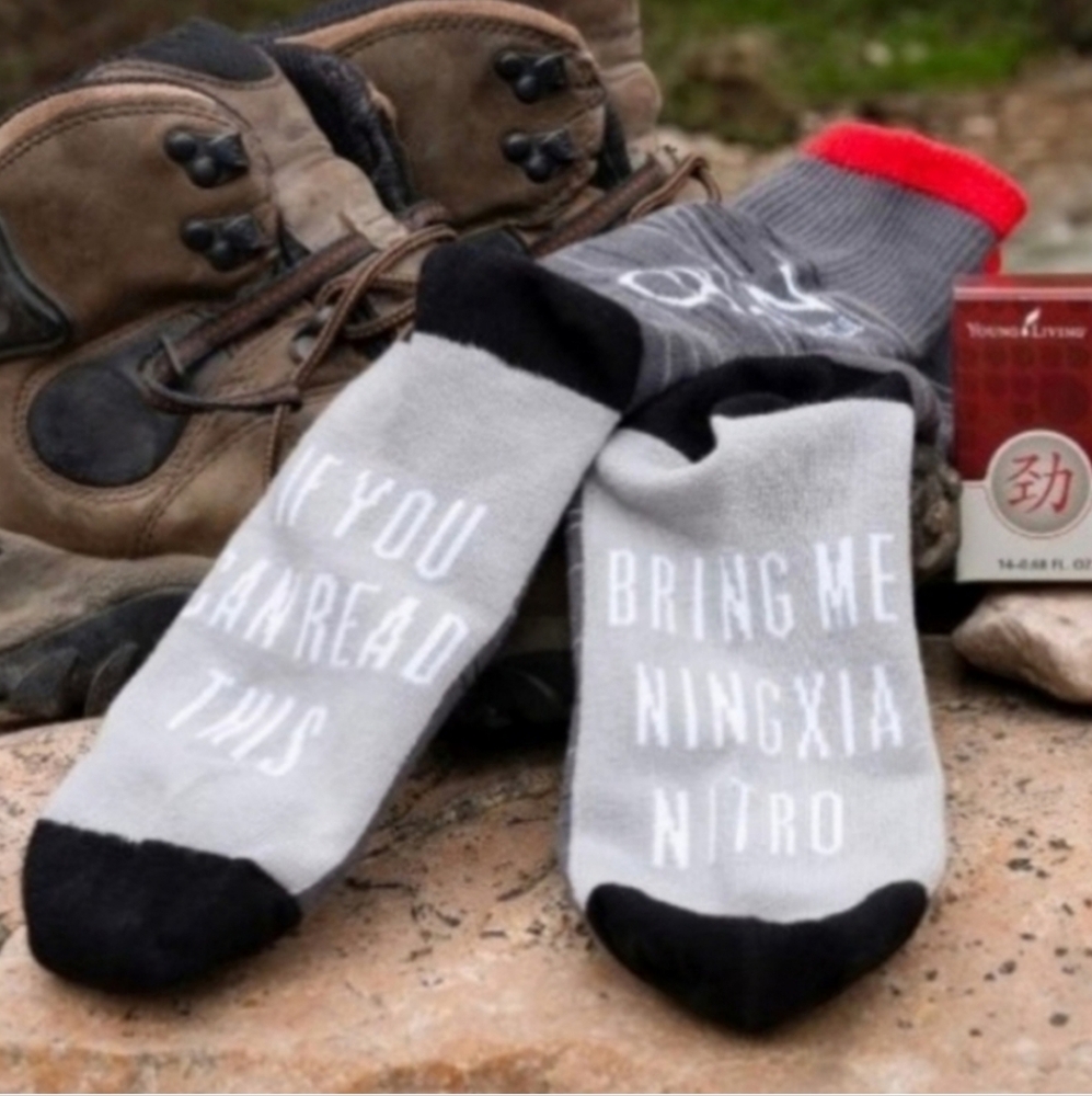 Young Living Ningxia Socks Grey NWT